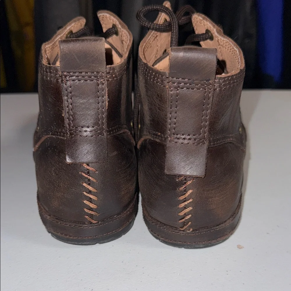 Osstone Moto Boots Brown Leather Size 8